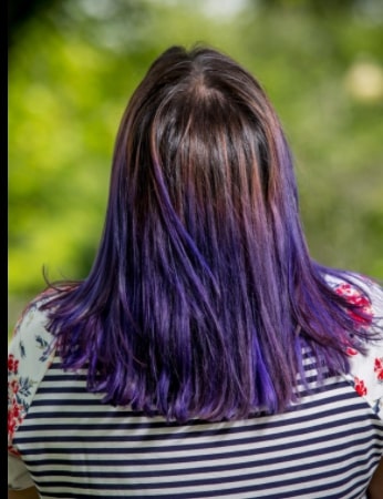 purple ombre hair coloring