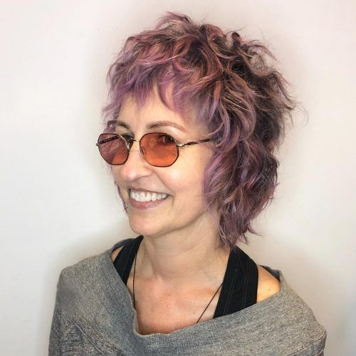 medium length hairstyles for over 50 with glasses