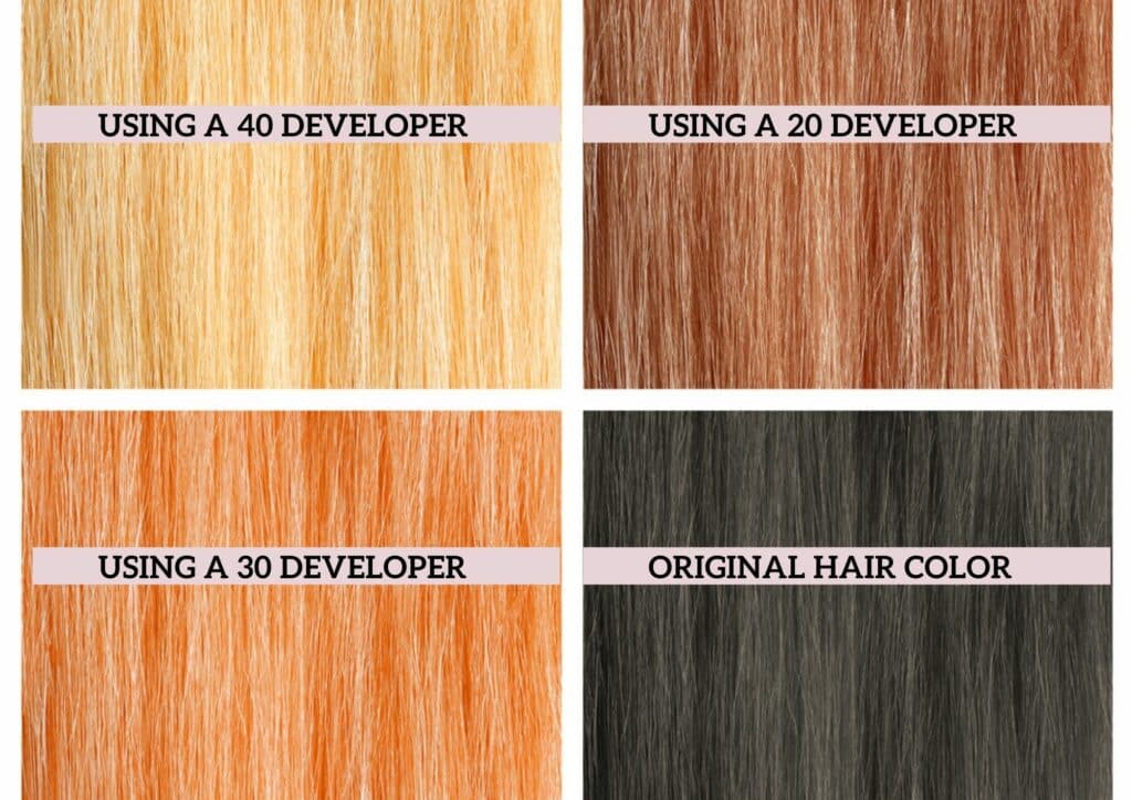 what developer to use with bleach for dark hair