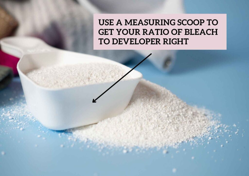 how to measure bleach and developer