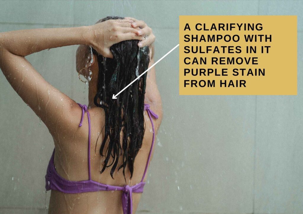 how to remove purple shampoo stain from shower