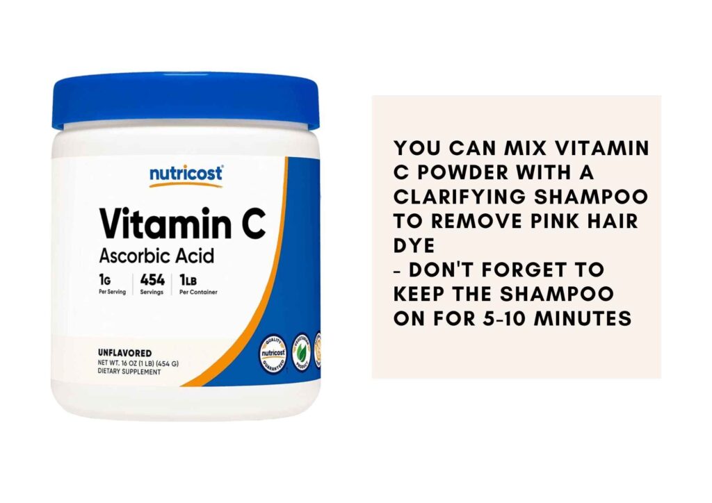 remove pink hair dye with vitamin c
