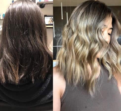 brunette to blonde before and after