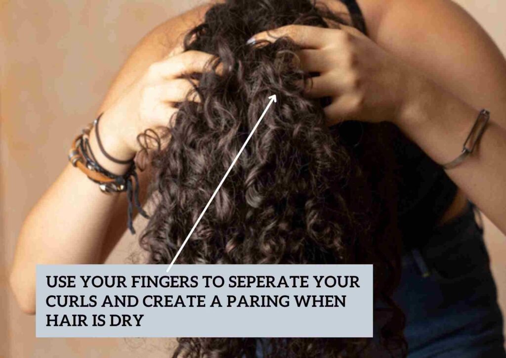how to part curly hair when dry