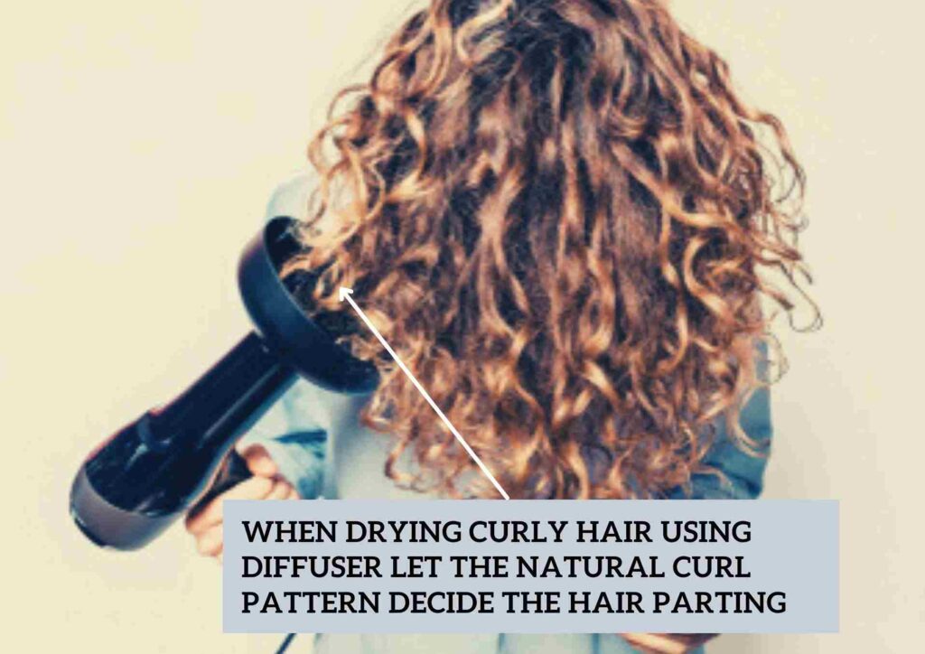 how to part curly hair for volume