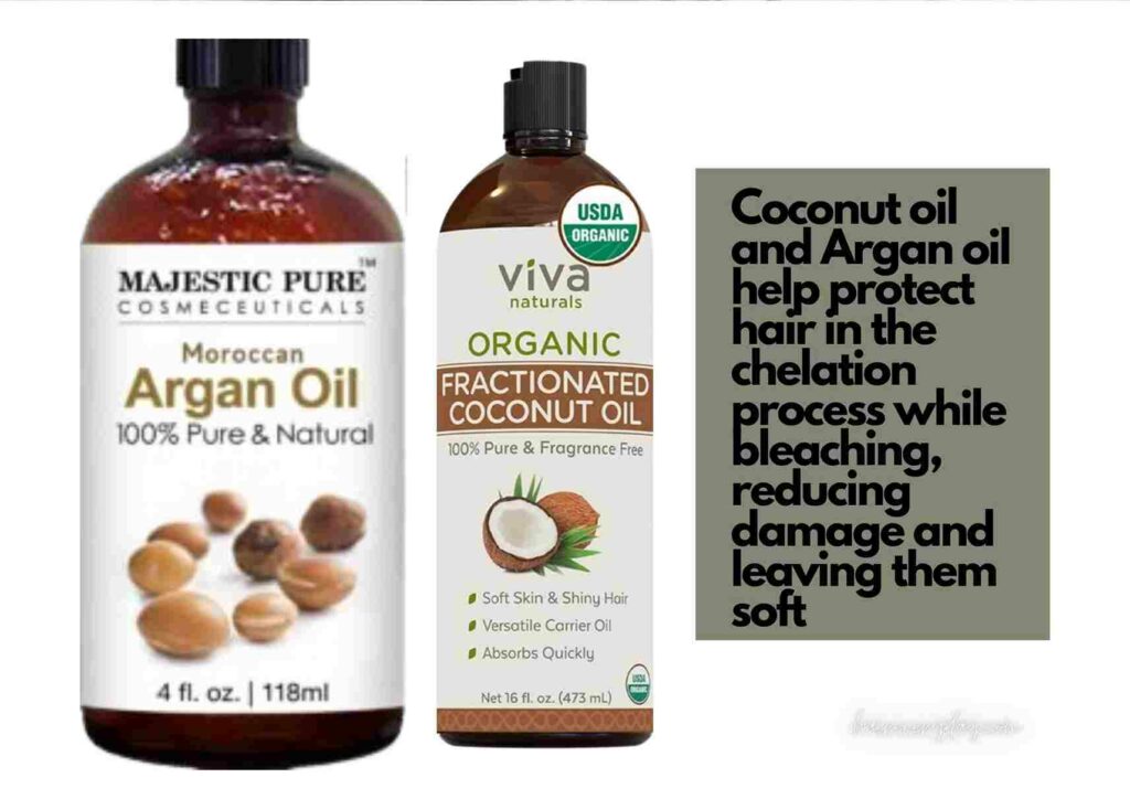can i put argan oil in my hair before bleaching