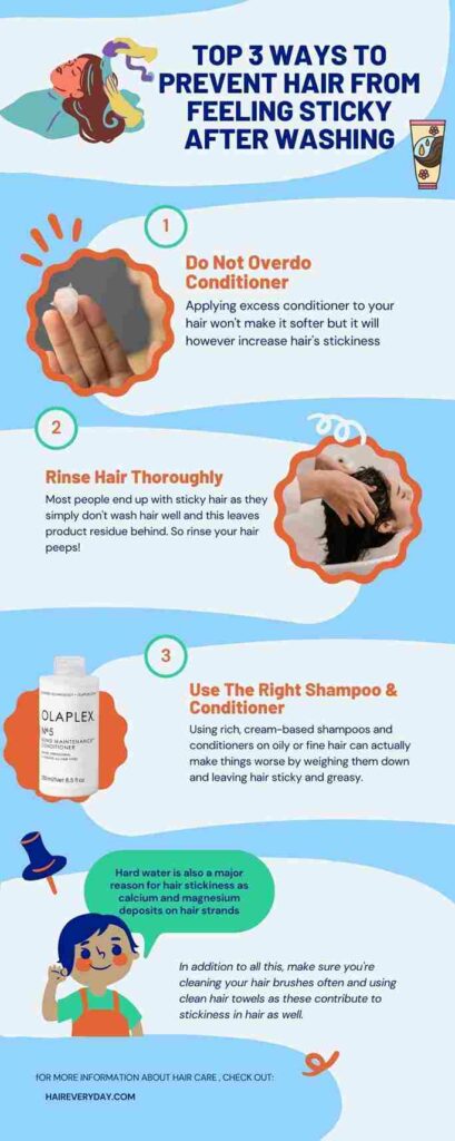 how to get rid of sticky hair after washing
