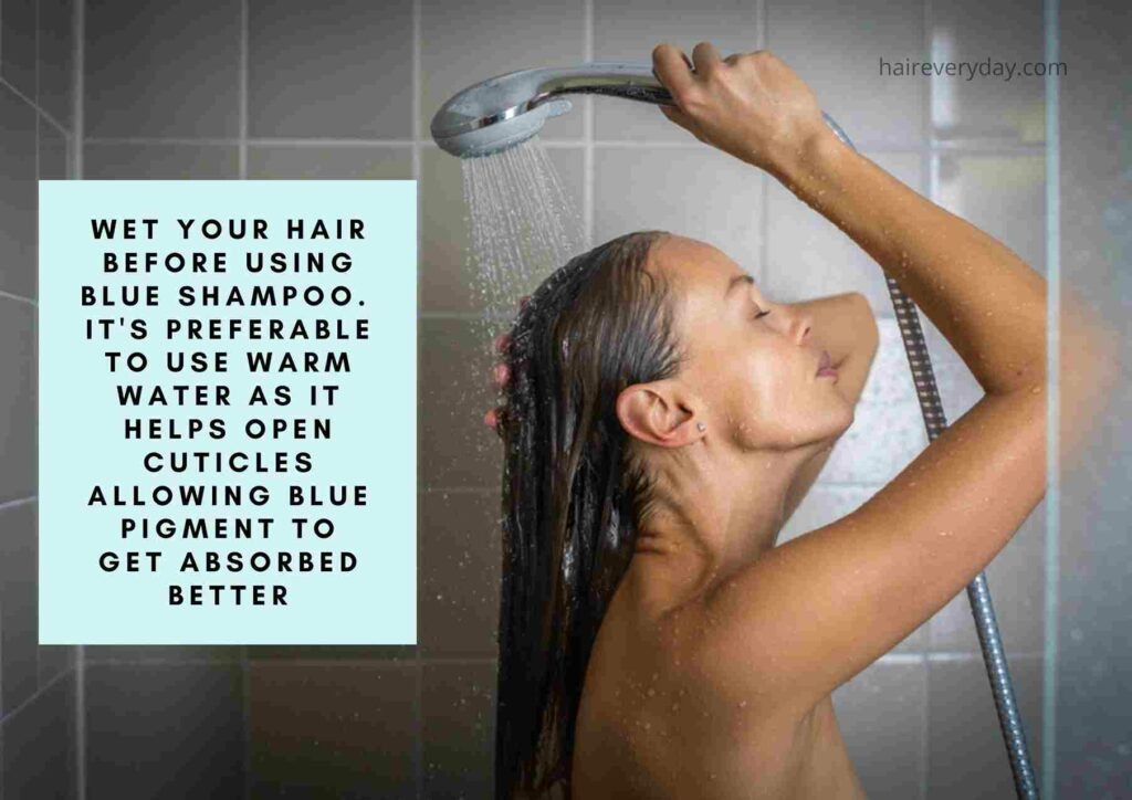 how to use blue shampoo on dry hair