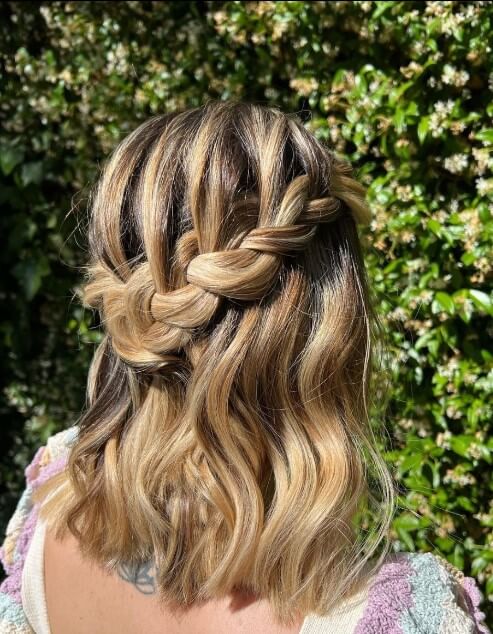 waterfall braid simple wedding hairstyle