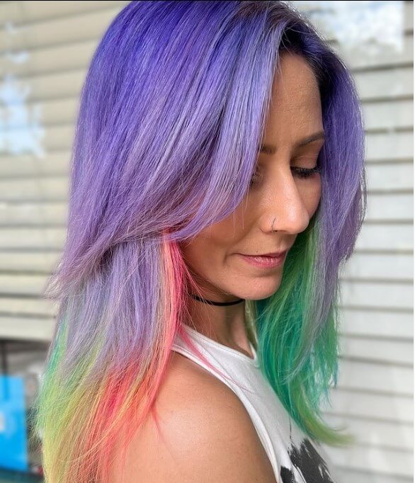 rainbow hair color women 2022