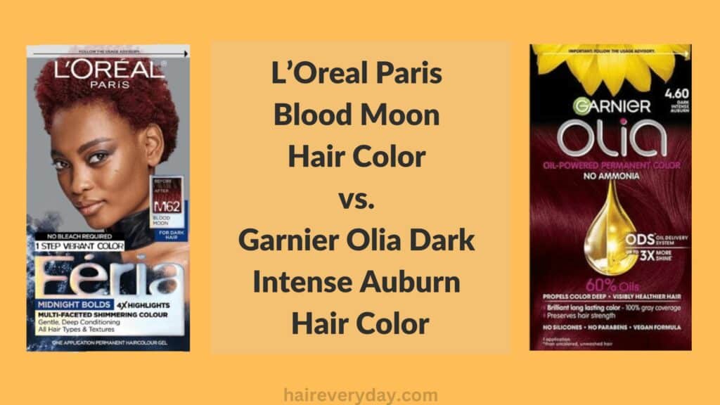 L’Oreal Paris Blood Moon Hair Color vs. Garnier Olia Dark Intense Auburn Hair Color