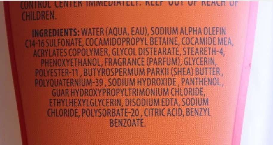 cantu shea butter shampoo ingredients