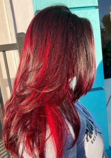 dark red ombre hair