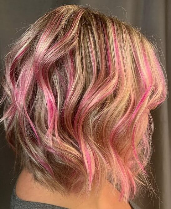 blonde hair with pink highlights pictures