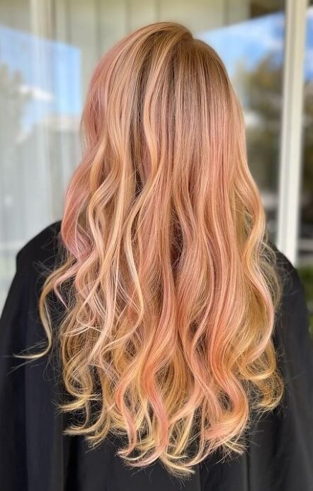 blonde hair with pink highlights