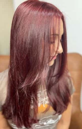 plum hair color on black girl
