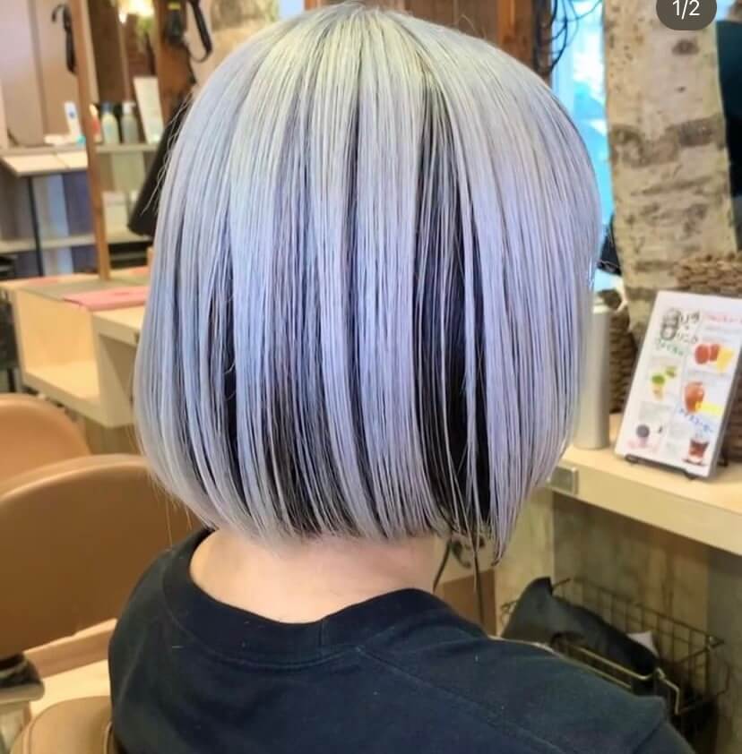Short White Hair With Black Highlights