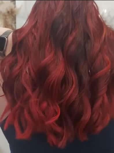 red hair with ombre highlights