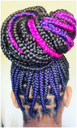 short peekaboo braids with beads