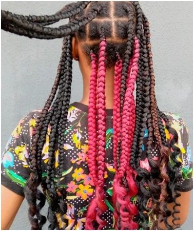 long peekaboo braids with beads