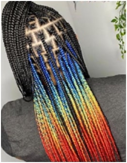 peekaboo braids with beads red