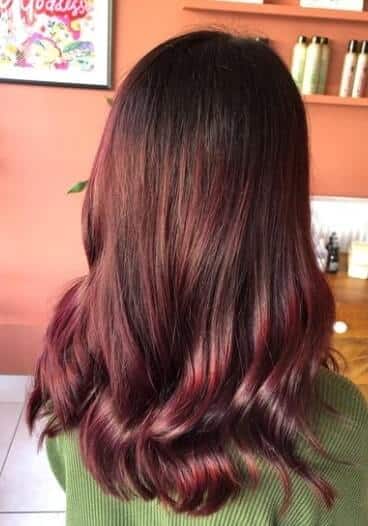 plum red color hair