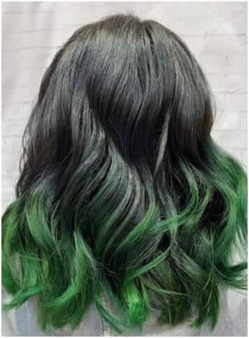 green and black ombre hair