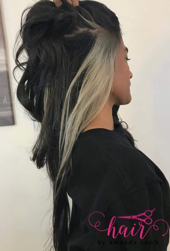 how to color black hair to white
