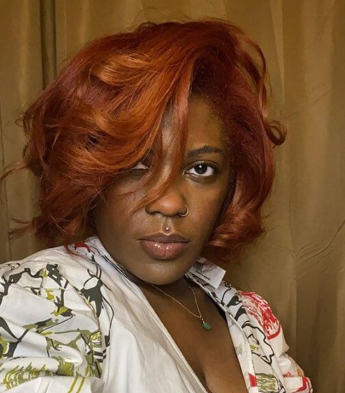 brassy orange hair for black women