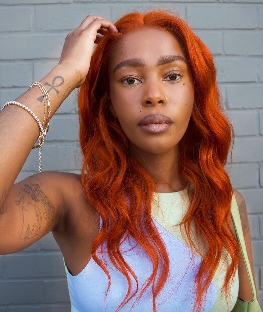 dark orange hair for black women