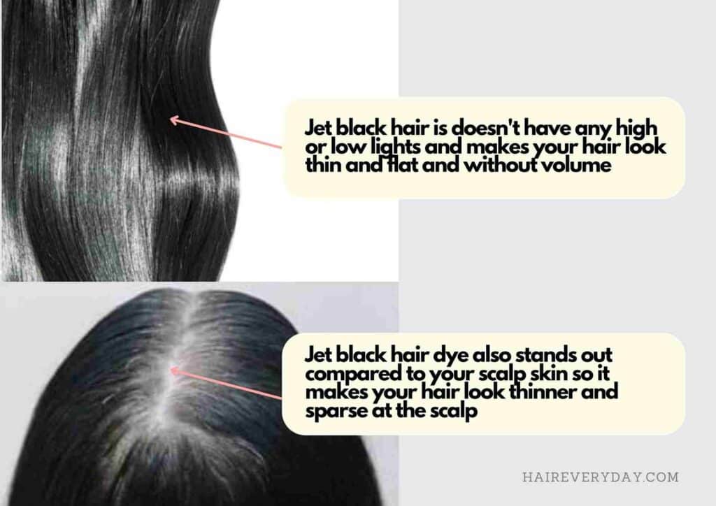 
does jet black hair make you look younger