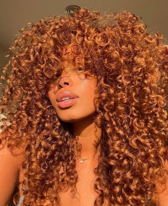 orange hair color for curly hair