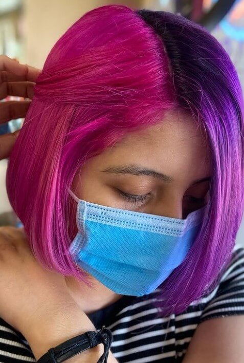 Half Purple Half Pink Hair