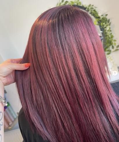 red and purple hair