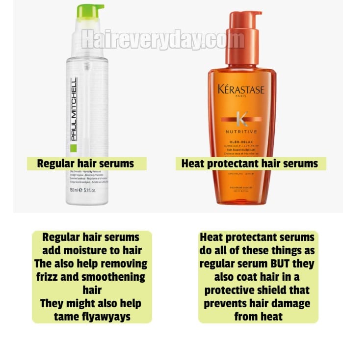 Difference between a regular hair serum and heat protectant serum