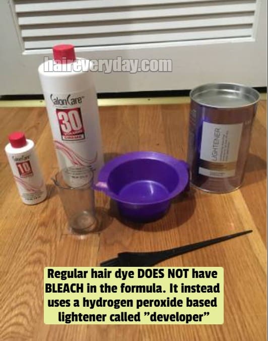 Does permanent hair dye contain bleach in it
