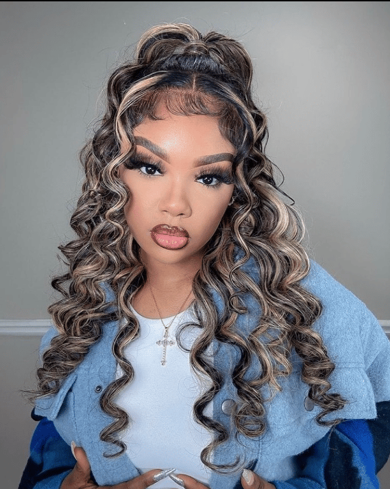 360 frontal lace hairstyle colored hair
