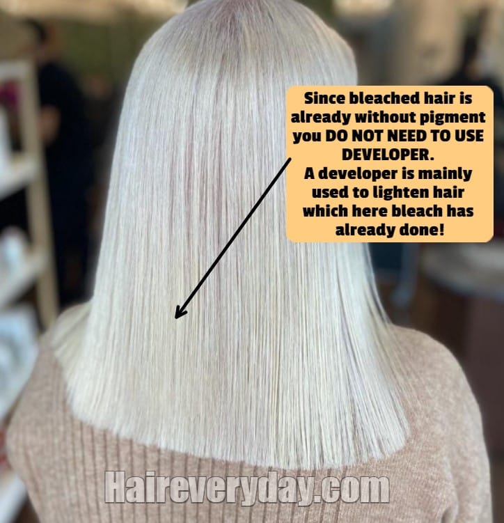 should i use developer on bleached hair 