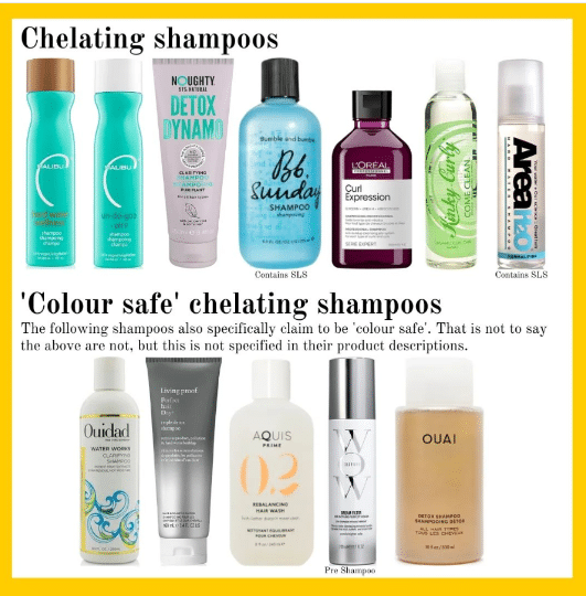 chelating shampoo hard water damage on hair