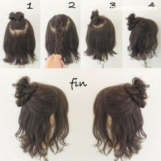wavy messy top knot
