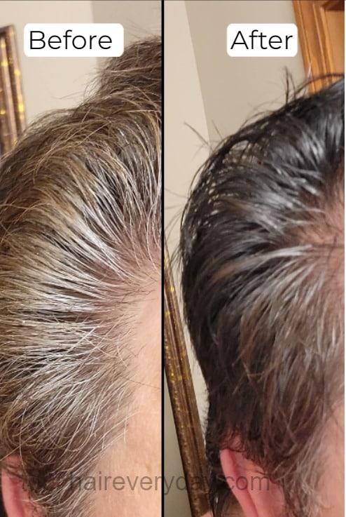 Dexe Black Hair Shampoo Before and After