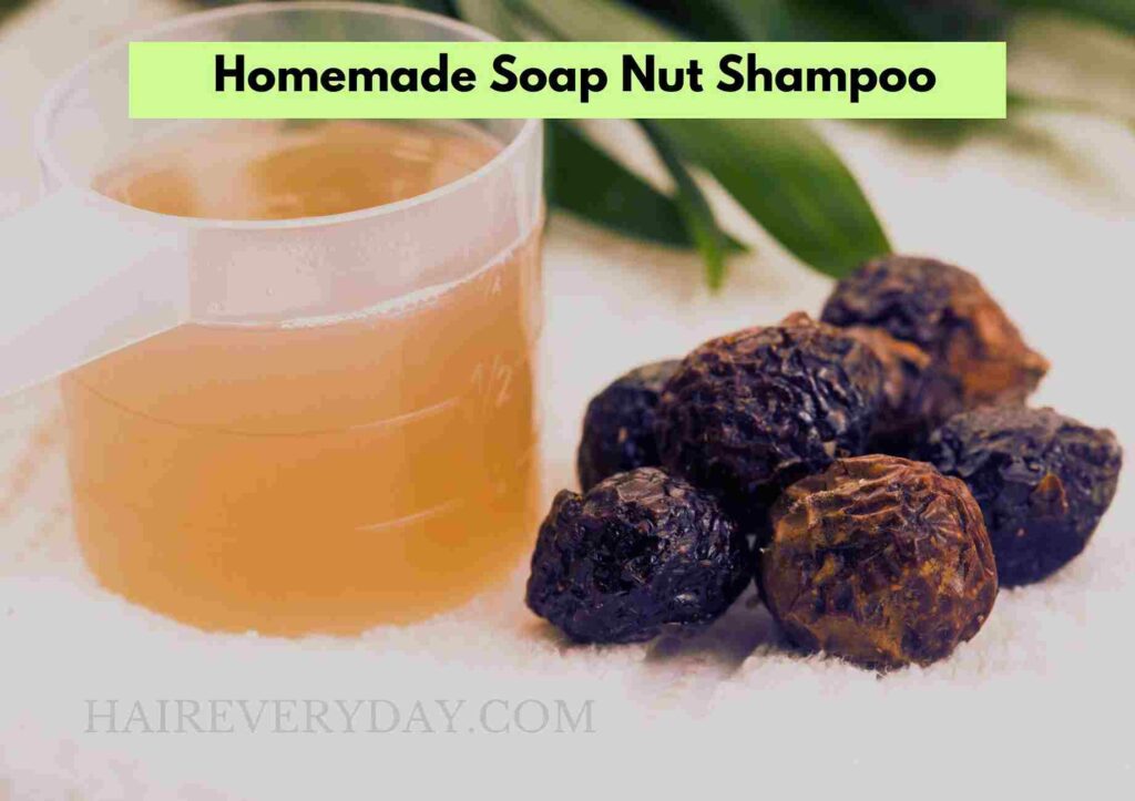 Homemade Soap Nut Shampoo Preparation