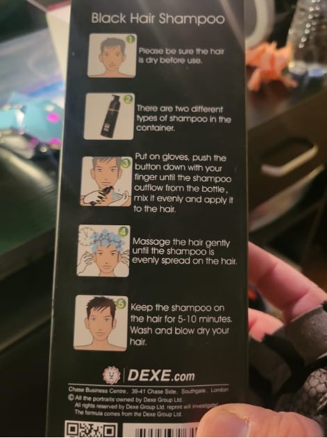 How do I use DEXE black hair shampoo?