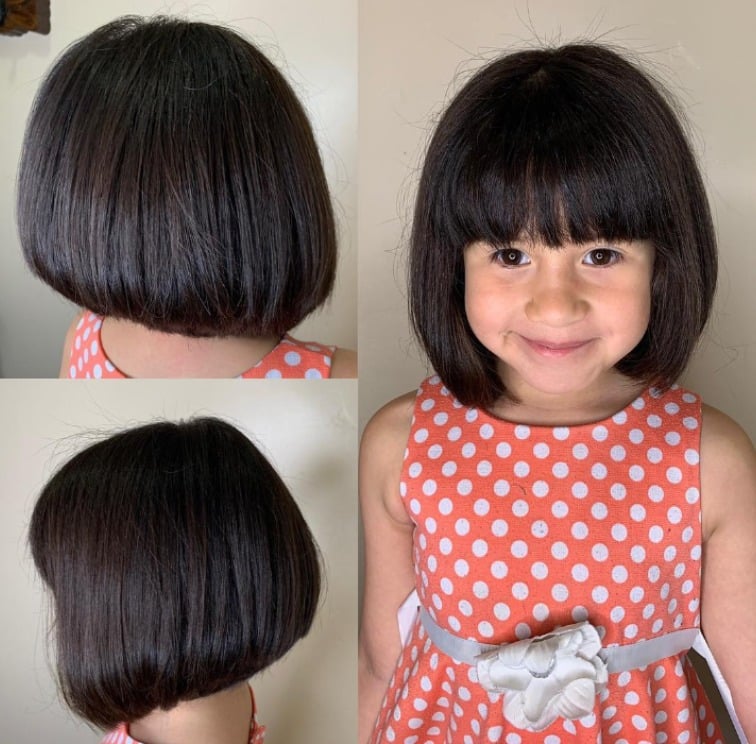 mushroom haircut girl baby