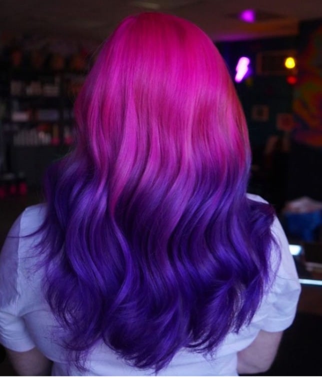 neon pink ombre hair color