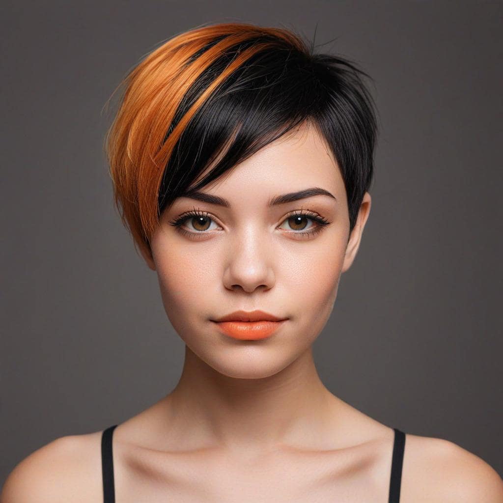 Half Black Half Orange Hair Ideas