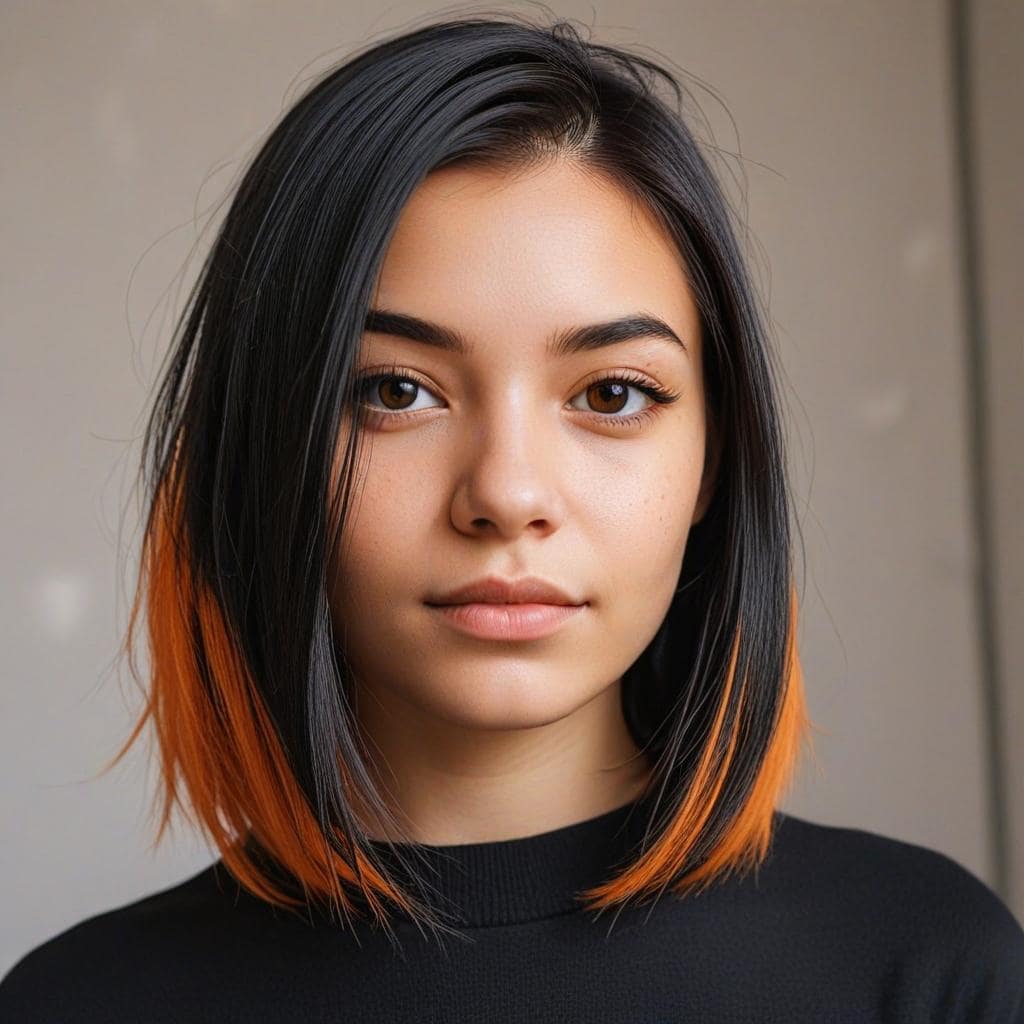 Half Black Half Orange Hair Ideas