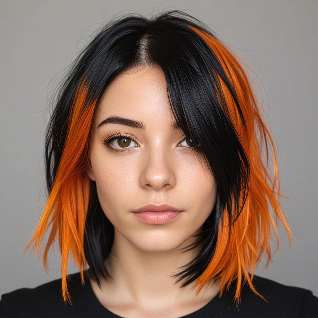 half black half color hair ideas
