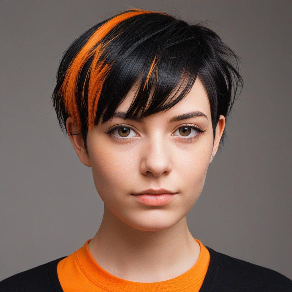 Half Black Half Orange Hair Ideas