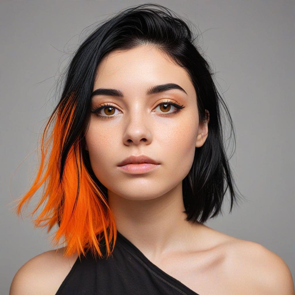 Half Black Half Orange Hair Ideas